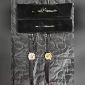 Disney 1997 1998 Cast Exclusive Holiday Celebration Mickey Minnie Watch Lot NEW